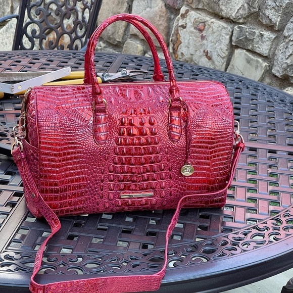 Brahmin Red dragon spencer Melbourne travel satchel bag - Picture 12 of 12